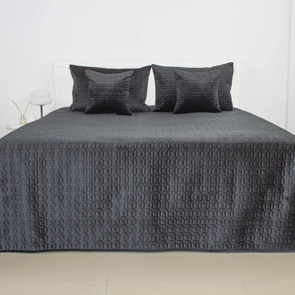 Покривало ТЕП Velour Мозаїка 150x210 см чорний (4-00515_36188)