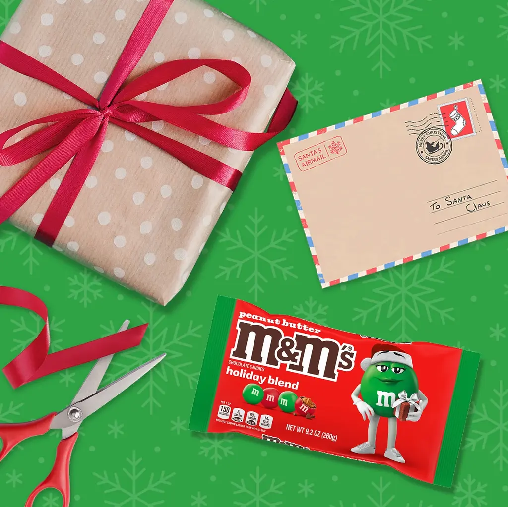 Драже M&M's Peanut Butter Milk Chocolate Red & Green Christmas Candy 260 г - фото 6