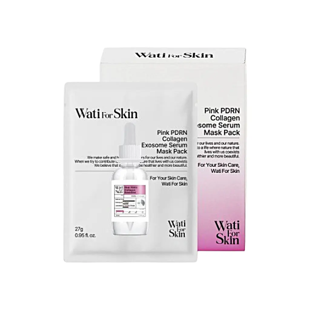 Маска WATI FOR SKIN тканинна для обличчя Pink PDRN Collagen Exosome з колагеном для пружності 27 г
