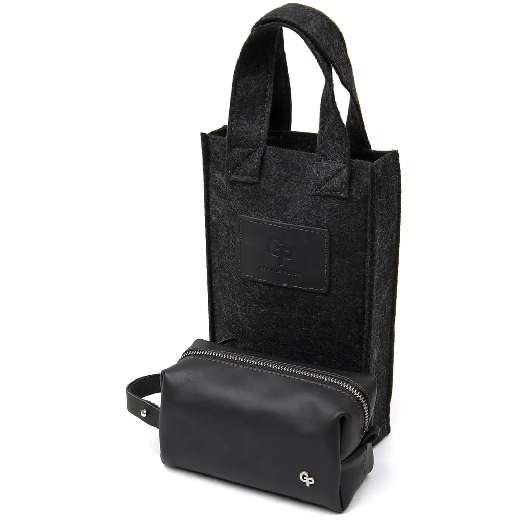 Шкіряна косметичка для чоловіків Grande Pelle 11507 чорний - фото 10