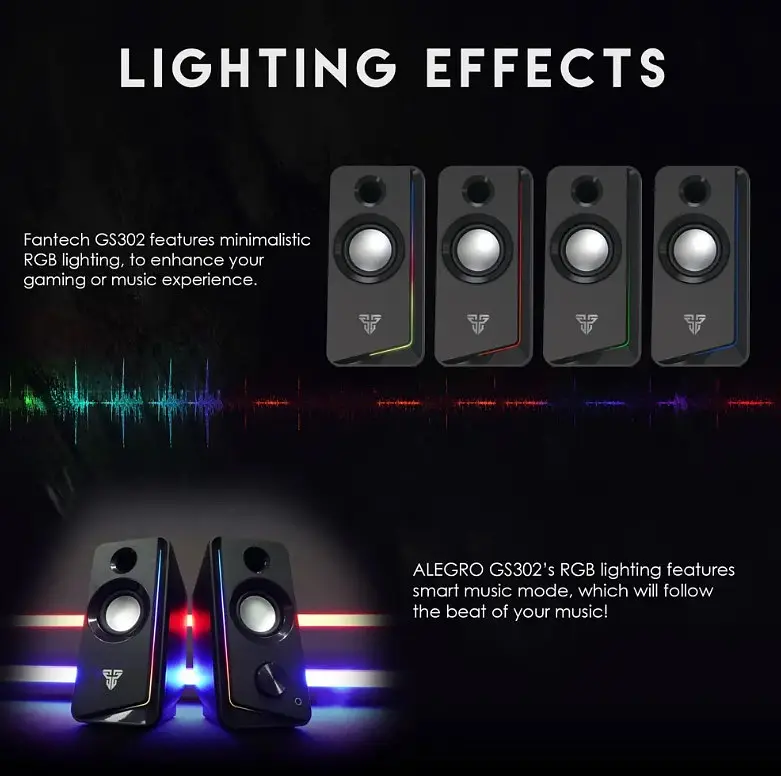Компьютерные колонки Fantech GS 302 ALEGRO Bluetooth 6W Black - фото 4