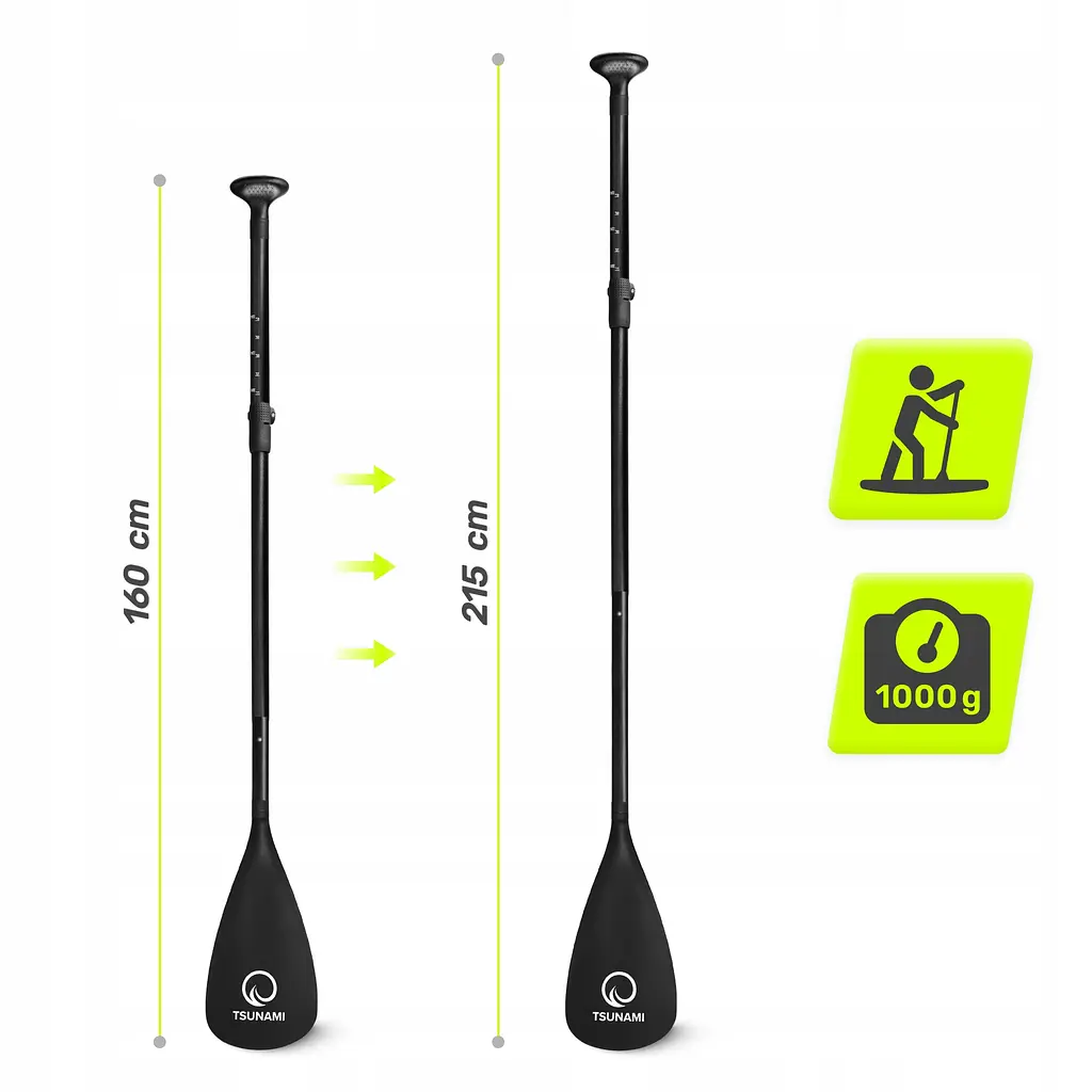 Весло для SUP дошки TSUNAMI 160-215 см регульоване, складне Black (P-5907739316462) - фото 5