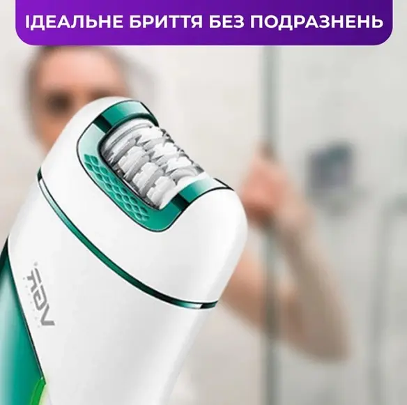 Епілятор жіночий акумуляторний 3 насадки укомплекті  V-731 сухе та вологе видалення волосся - фото 4