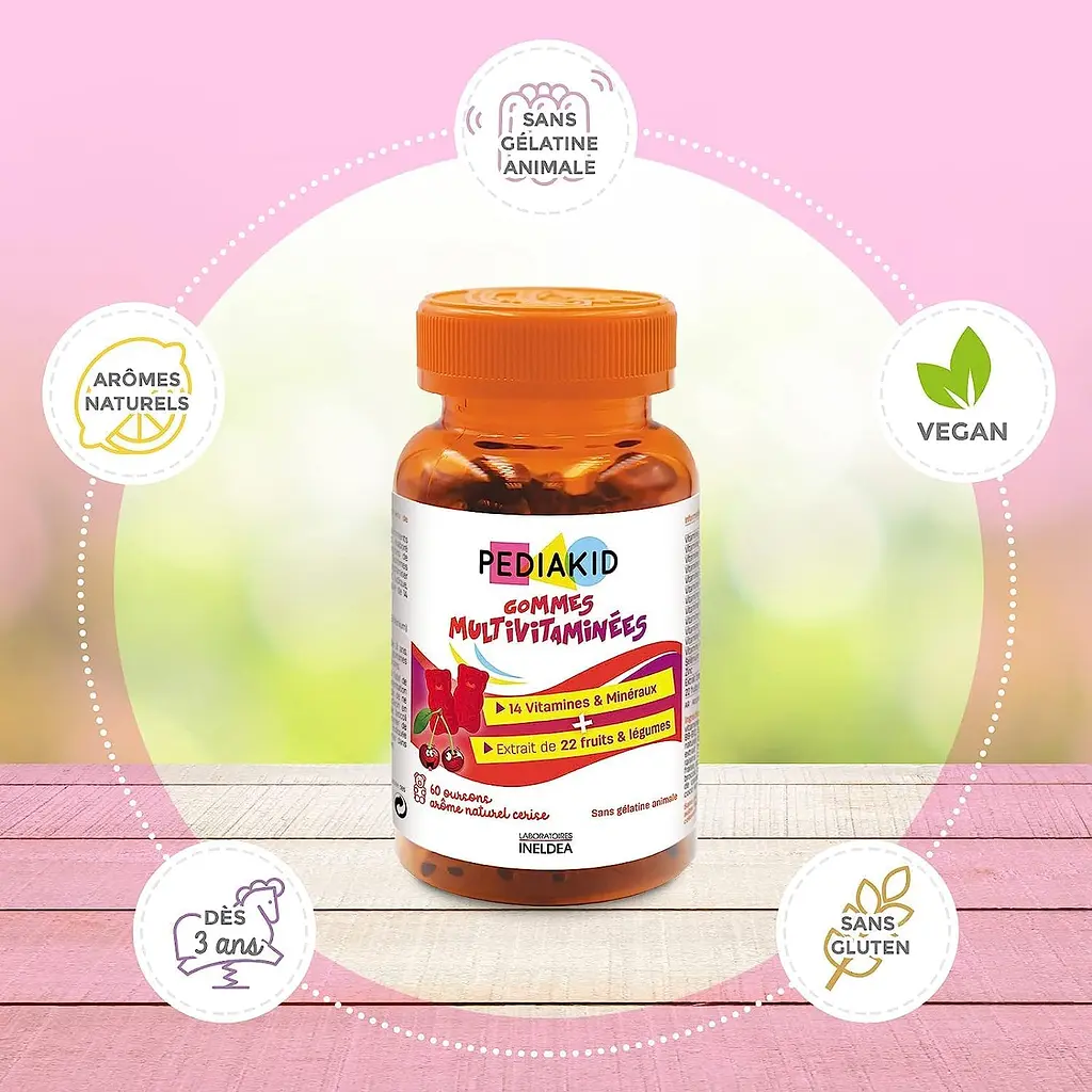 Ведмежуйки Pediakid Gommes Multivitaminees 60 жувальних мармеладок - фото 3
