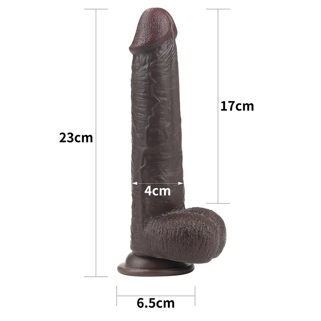 Фаллоимитатор LoveToy Sliding Skin из двойного материала 23 см коричневый - фото 3