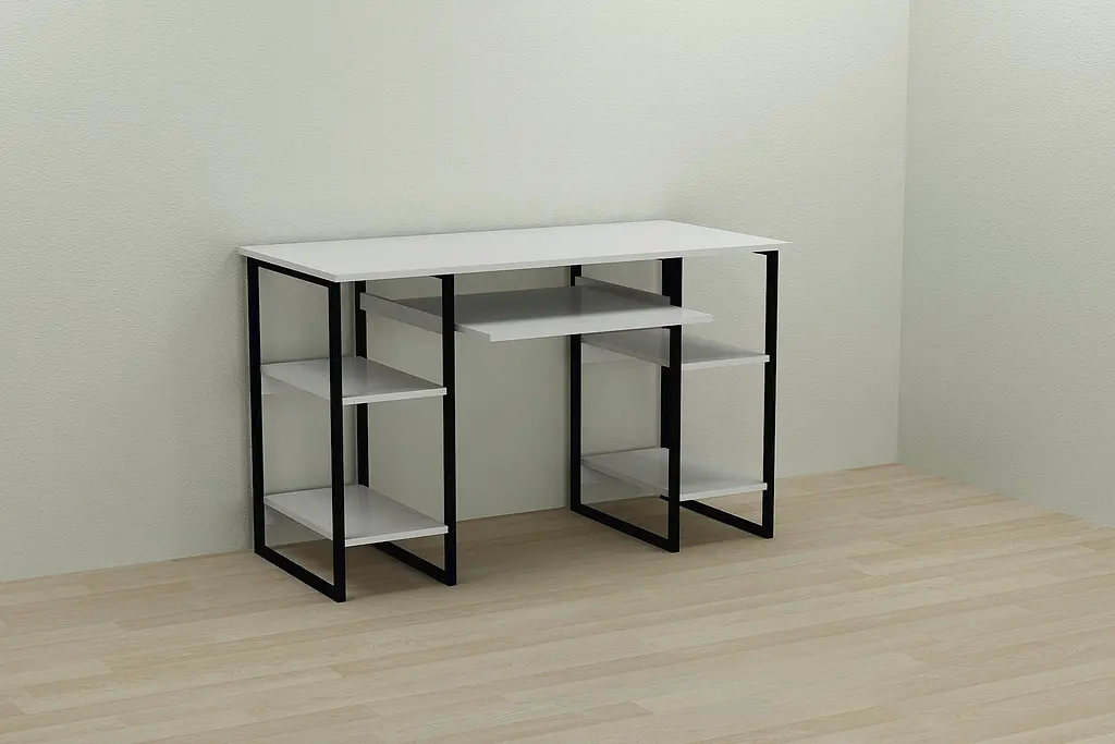 Компьютерный стол Ferrum-decor Тим 75x120x60 черный ДСП Белый 16мм (FRD-103950) - фото 6