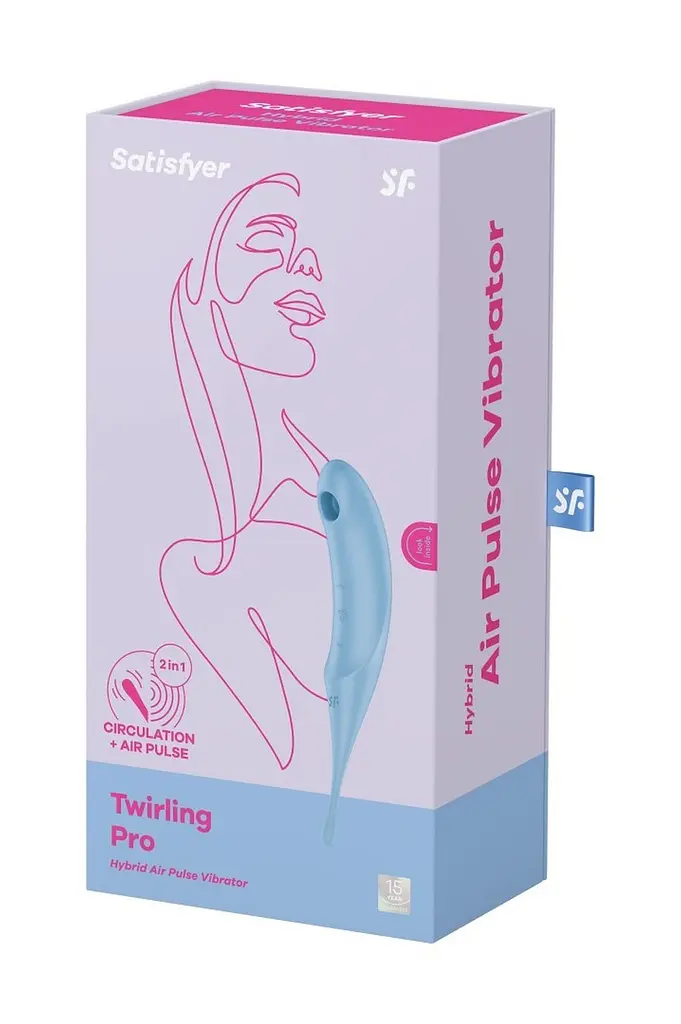 Вакуумний стимулятор клітора з вібрацією Satisfyer Twirling Pro блакитний - фото 6