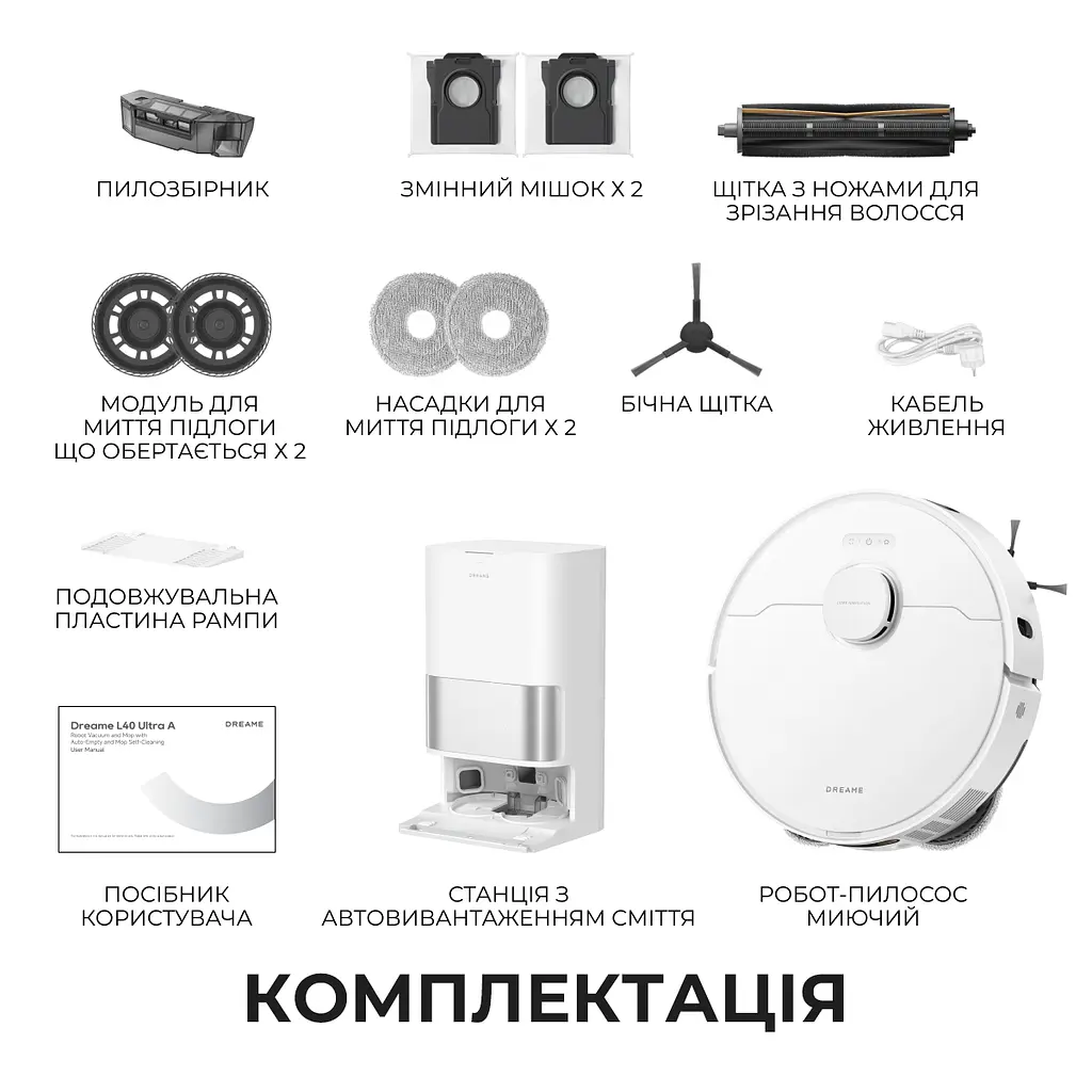 Робот-пилосос миючий Dreame Bot L40 Ultra A White - фото 12