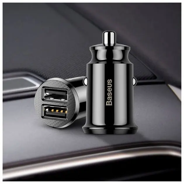 Автомобільний зарядний пристрій Baseus Grain C Dual USB 5V 3.1A (CCALL-ML01) Black [59109] - фото 9