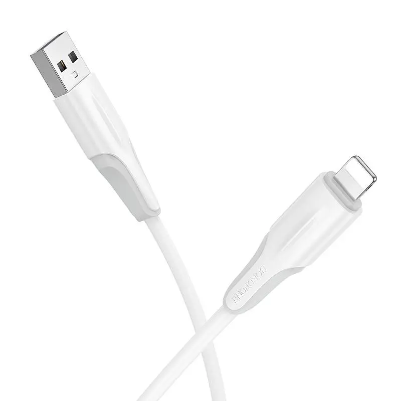 Дата кабель Borofone BX119 New USB to Lightning 2.4A (1m) White - фото 2