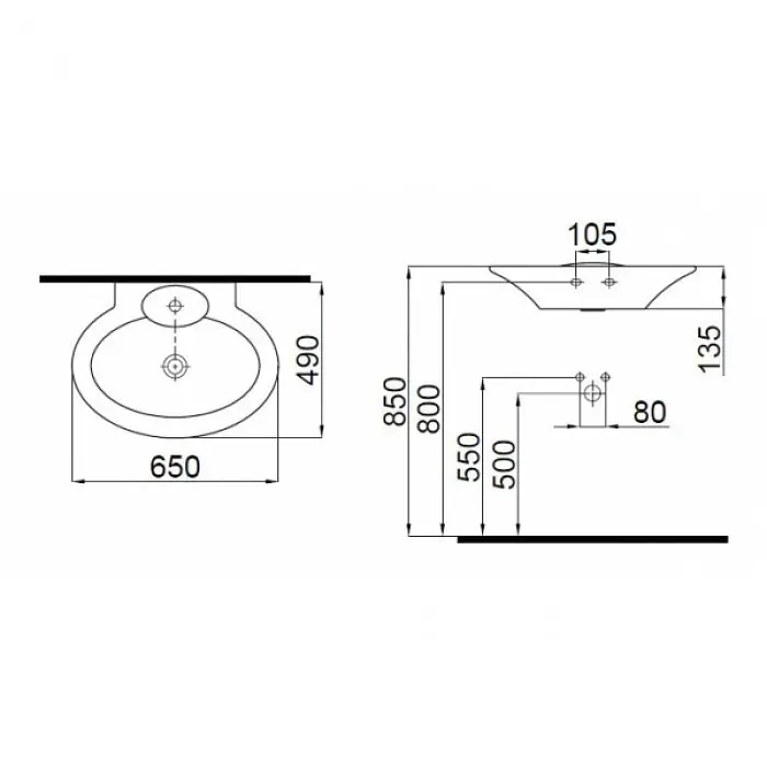 Раковина Idevit Rena 65x49 2901-0505, Білий - фото 2