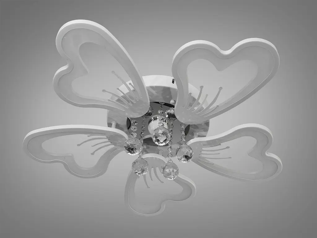Компактна стельова LED-люстра для кухні Diasha 8154/5WH біла, 5 пелюсток, 75 Вт, 55 см, 10-16m2 - фото 4