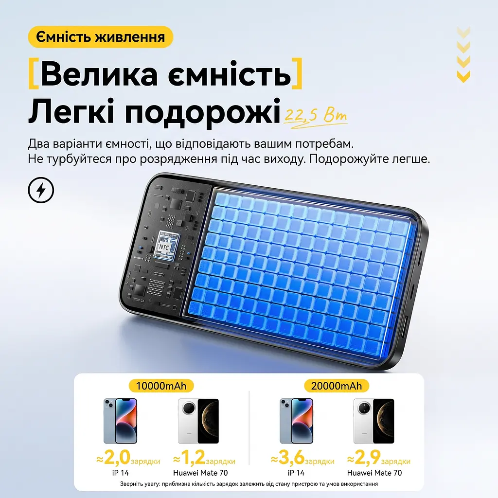 Павербанк Essager 10000 mAh 22.5W з кабелем (ES-D023), чорний - фото 11