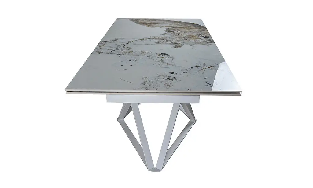 Стол обеденный Prestol Мистери раскладной 160/240х90х75 см белый глянец белые ножки - фото 4