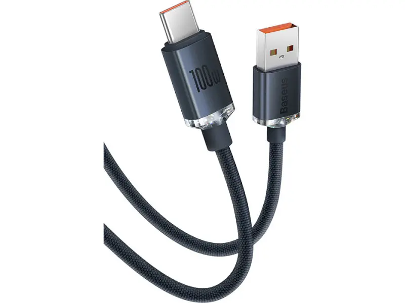 Кабель USB Type-C BASEUS Crystal Shine Series Fast Charging Data Cable USB to Type-C 100W 1.2m Black (CAJY000401) - фото 4