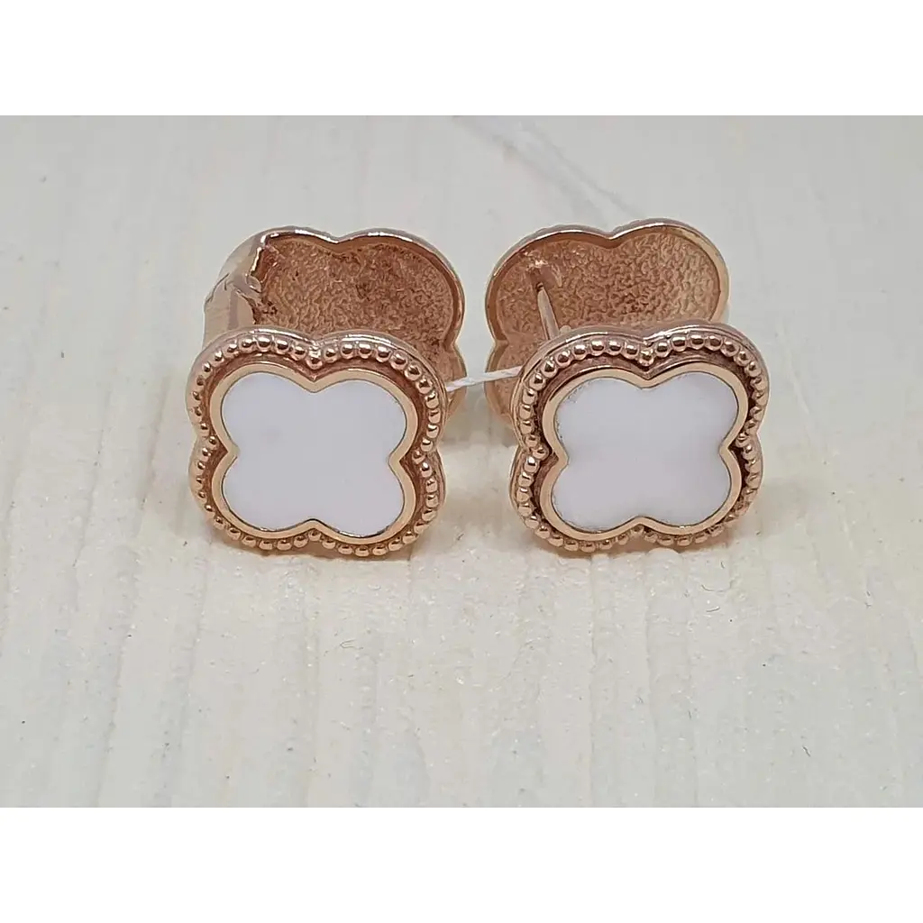 Золоті сережки Імперія золота Конюшина з емаллю. СБ929И - фото 6