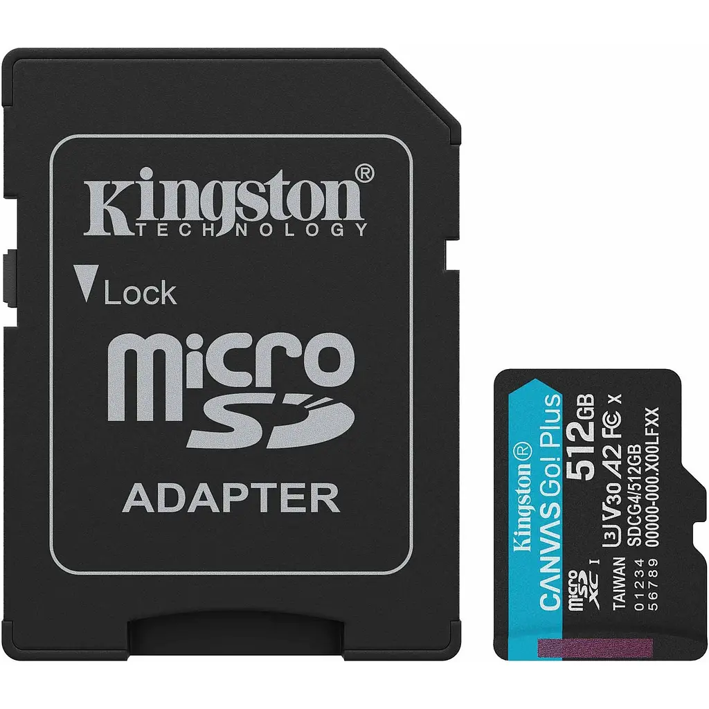 Карта пам'яті Kingston microSDXC Canvas Go! Plus 512GB Class 10 UHS-I U3 V30 A2 + SD адаптер (SDCG4/512GB) [139172] - фото 2