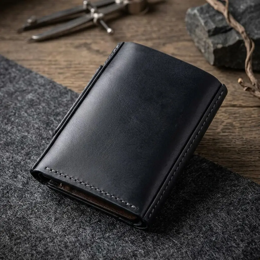 Компактне портмоне унісекс на магніті Grande Pelle 11204 чорний - фото 3