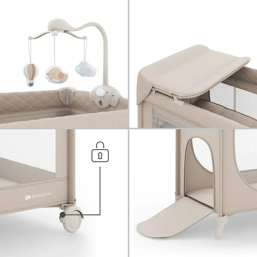 Кровать-манеж с пеленатором Kinderkraft Leody Up Beige (KCLEODUPBEG00AC) - фото 3