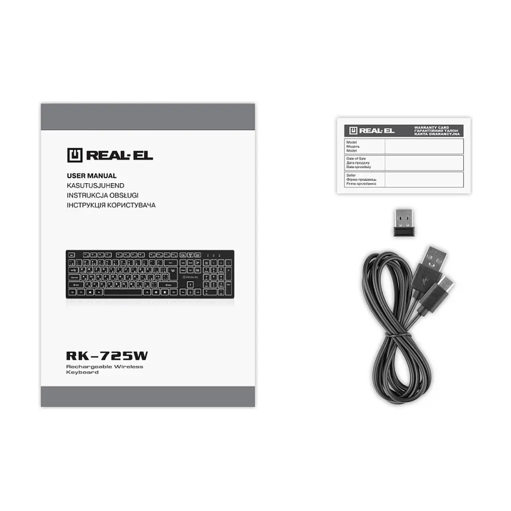 Клавіатура REAL-EL RK-725W Wireless/Bluetooth Black (EL123100061) - фото 9