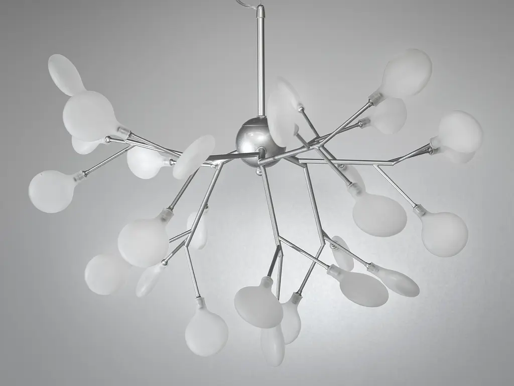 Інноваційна люстра "Світлячок", 27 ламп, колір-хром сатин - фото 2