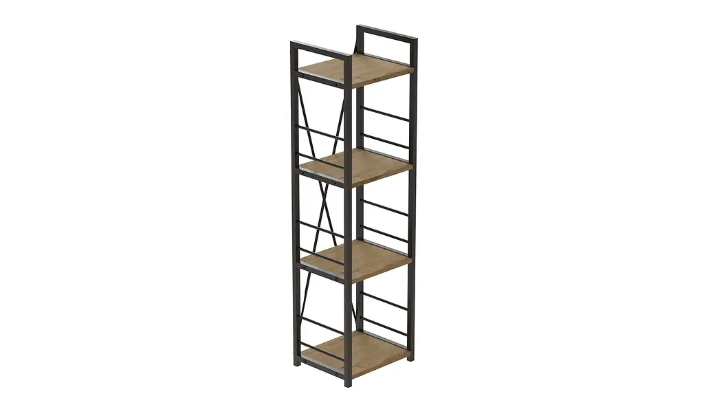 Этажерка 4/34 Ferrum-decor Серии Коннект 120x34x28 черный ДСП Дуб Артизан 16мм (FRD-104273) - фото 6