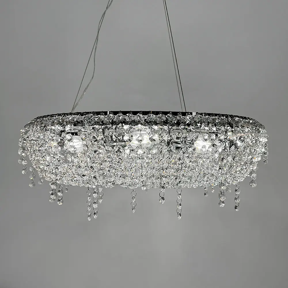 Роскошная хрустальная люстра в 2-х размерах Line.F Диаметр 80см - фото 3