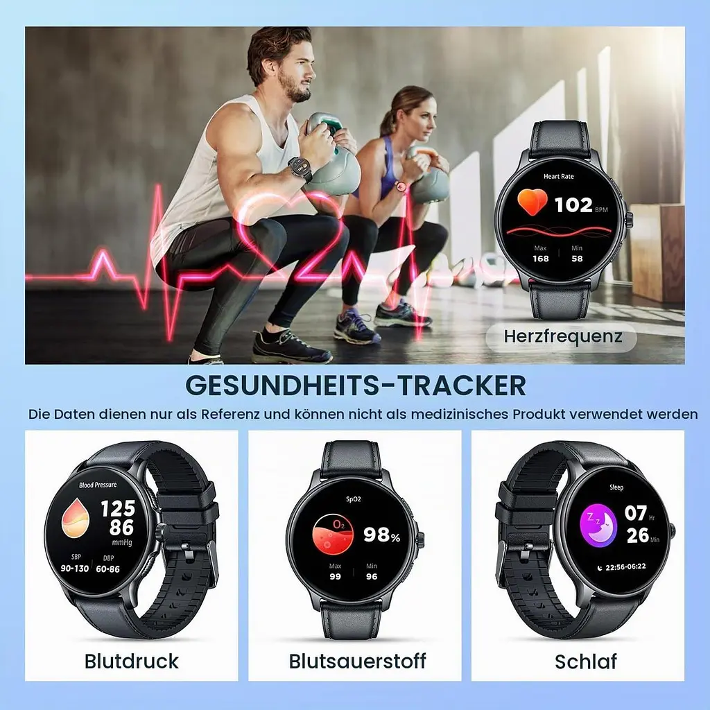 Смарт-годинник чоловічий 1.43" AMOLED з Bluetooth-дзвінками, пульсометром, SpO2, IP68 та 120+ спортивними режимами - фото 4