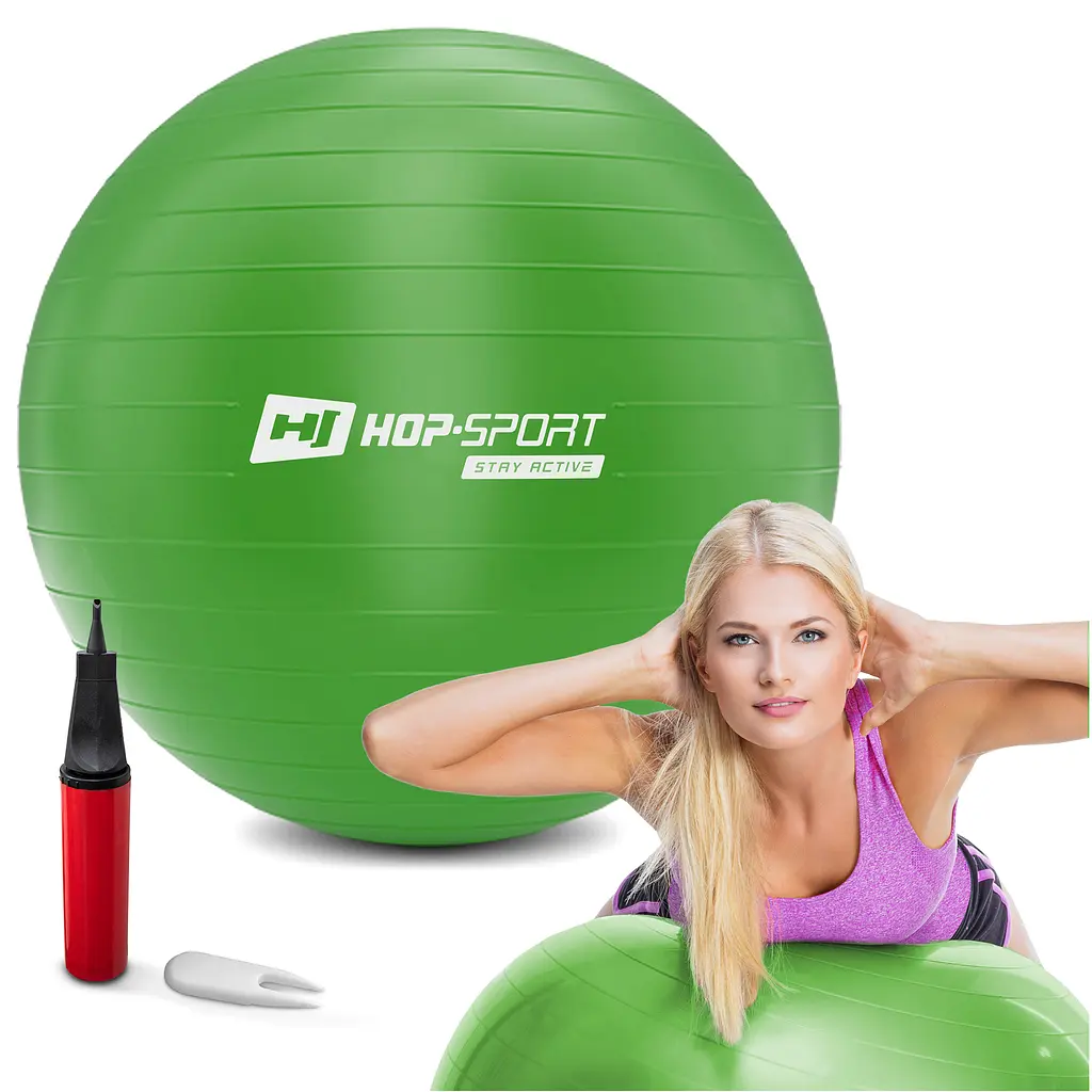 Фітбол Hop-Sport 65см зелений + насос 2020 - фото 3