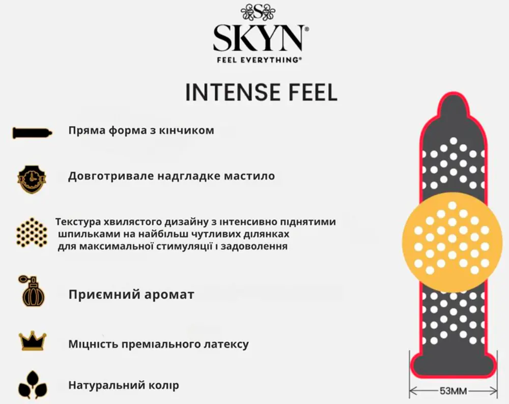 Презервативи Skyn Intense Feel без латексу 3 шт (ROZ6501053342) - фото 2
