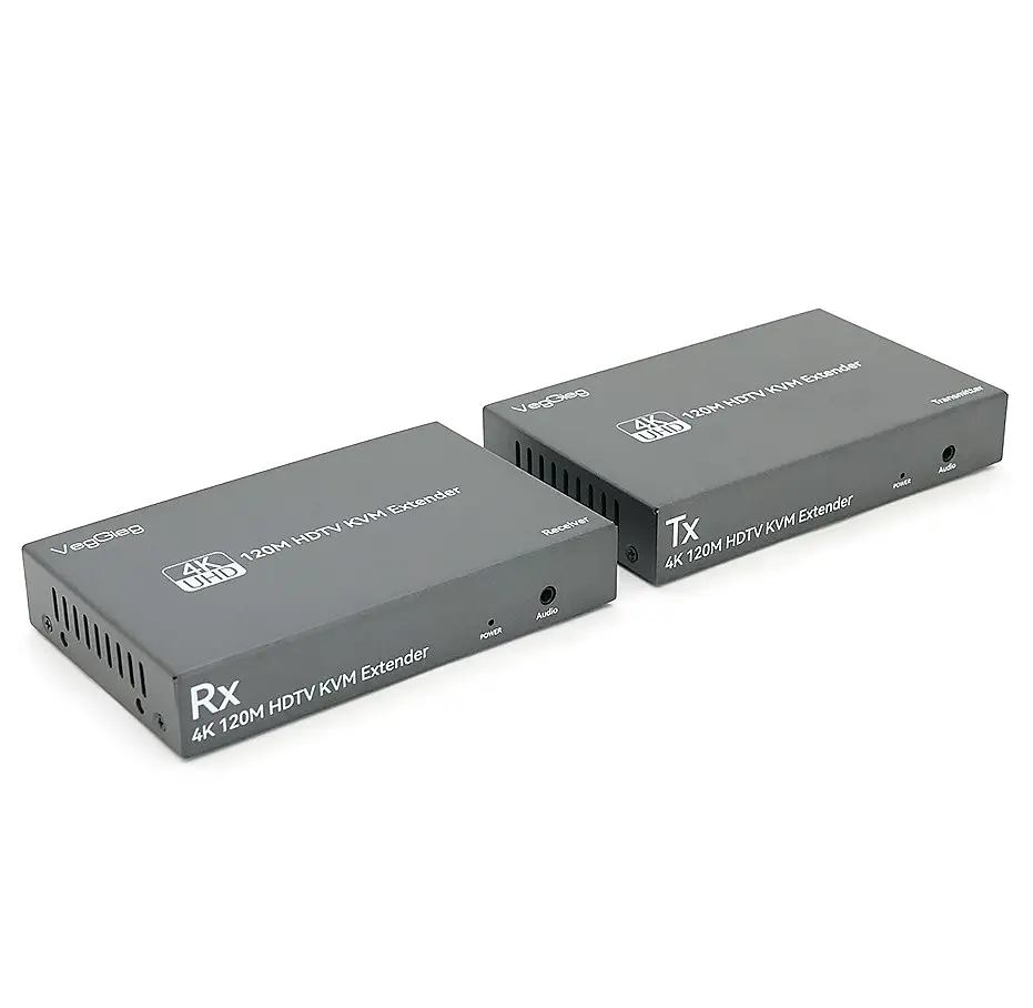 Подовжувач HDMI сигналу через UTP-кабель VEGGIEG VHD011 Extender KVM 4K, HDMI1.4/HDCP2.0, USB, Audio, 120m - фото 3
