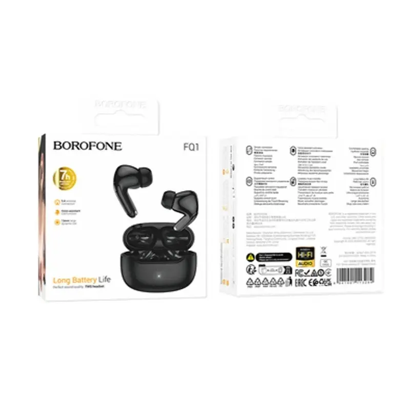 Навушники бездротові Borofone FQ1 Shine wireless BT headset чорні - фото 2