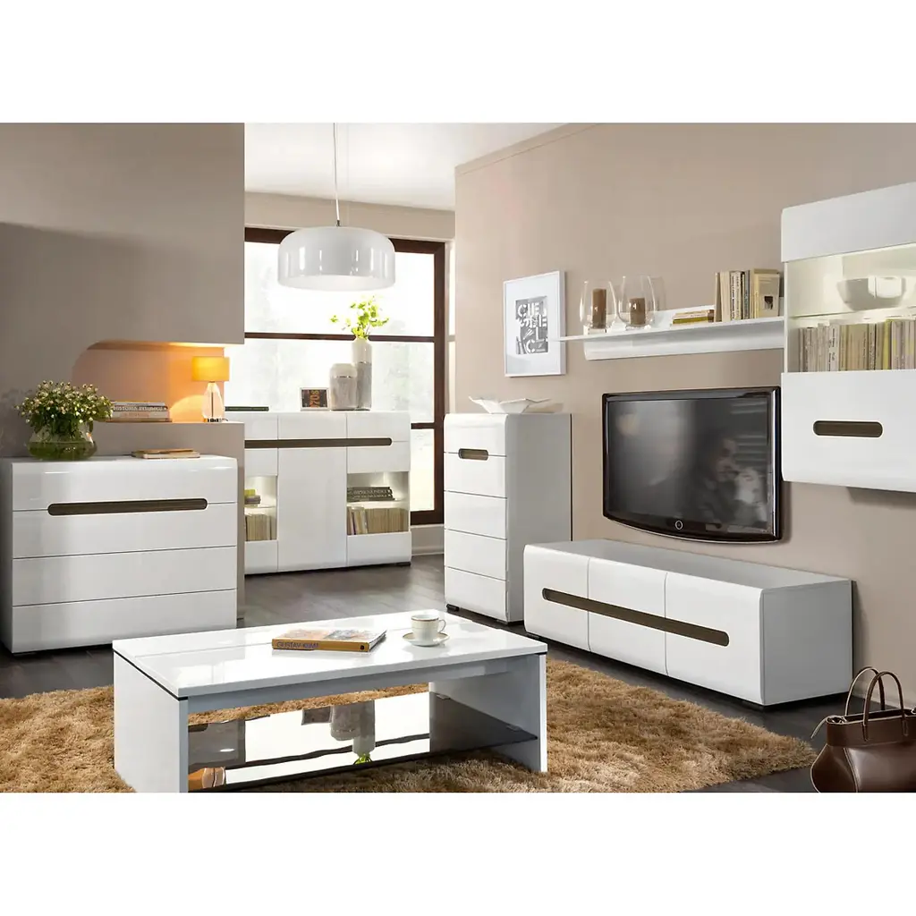 Стіл журнальний ВМК Ацтека LAW/4/11 Білий / Білий глянець (GRB-1660) - фото 7