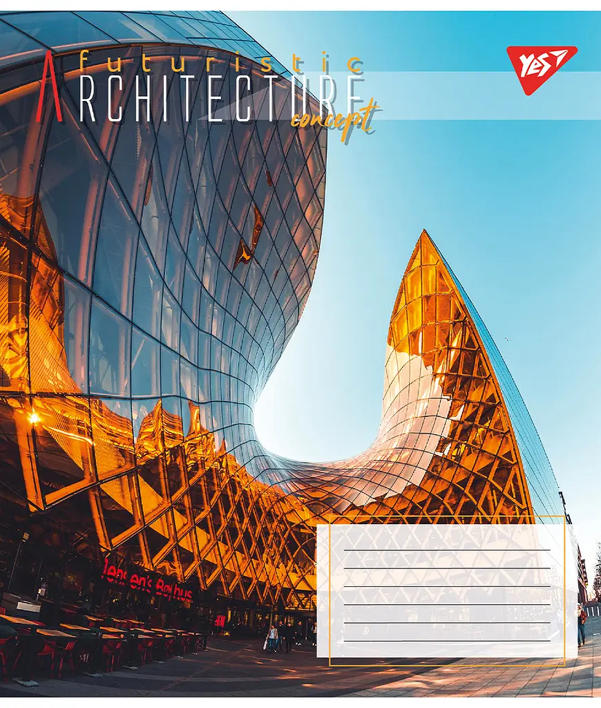 Набір зошитів Yes Futuristic architecture А5 в лінійку 96 аркушів 5 шт. (767178) - фото 2