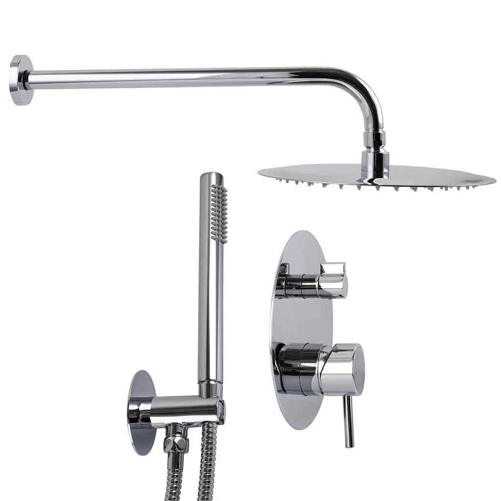 Душова система вбудована TOPAZ LOFT TLF 32205-H39-C змішувач з ручною та верхньою лійкою для ванної кімнати хром - фото 4