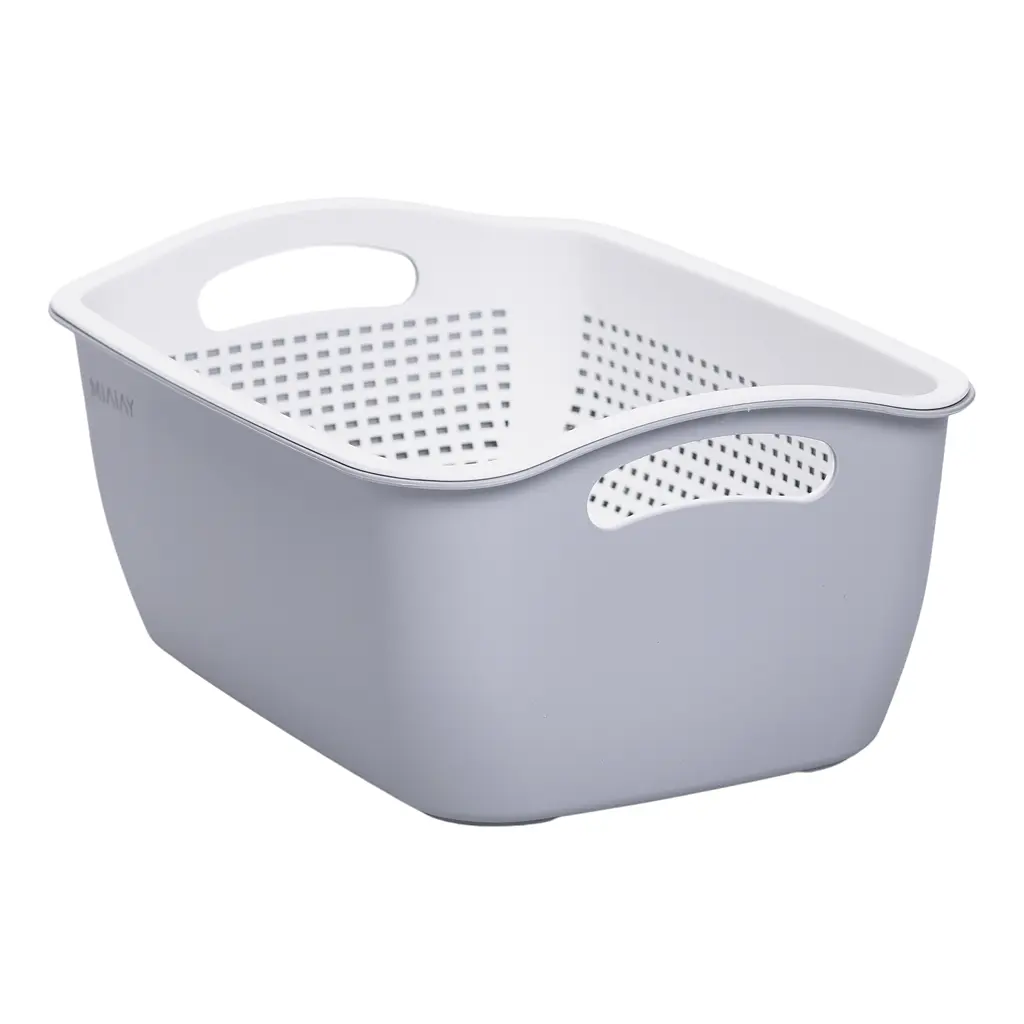 Кошик для миття овочів та фруктів Yiwu пластиковий 29.5х21х11 см сірий HP-45-6G - фото 4
