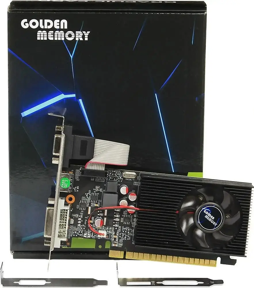 Відеокарта GeForce GT730 Golden Memory 4Gb GDDR3 128-bit VGA/DVI/HDMI 700/1333 MHz Low Profile (GT730LPD34G128bit) - фото 2