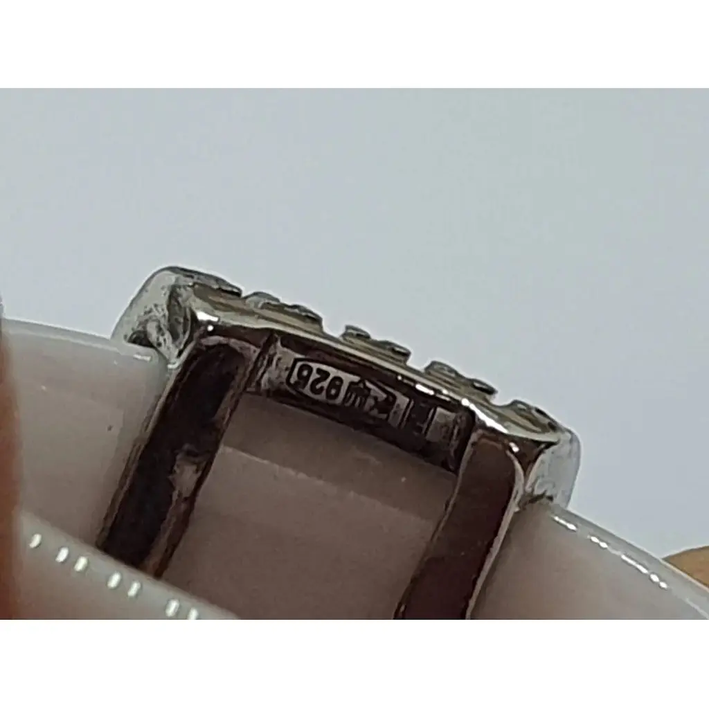 Срібне кільце Aurora з керамікою і фіанітами. С1120Б 17,5 - фото 5