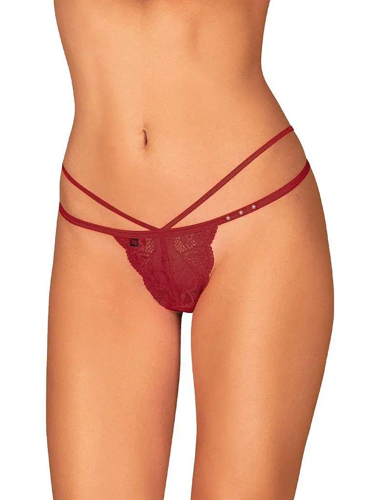 Трусики-стринги Obsessive Ivetta L/XL червоний - фото 3