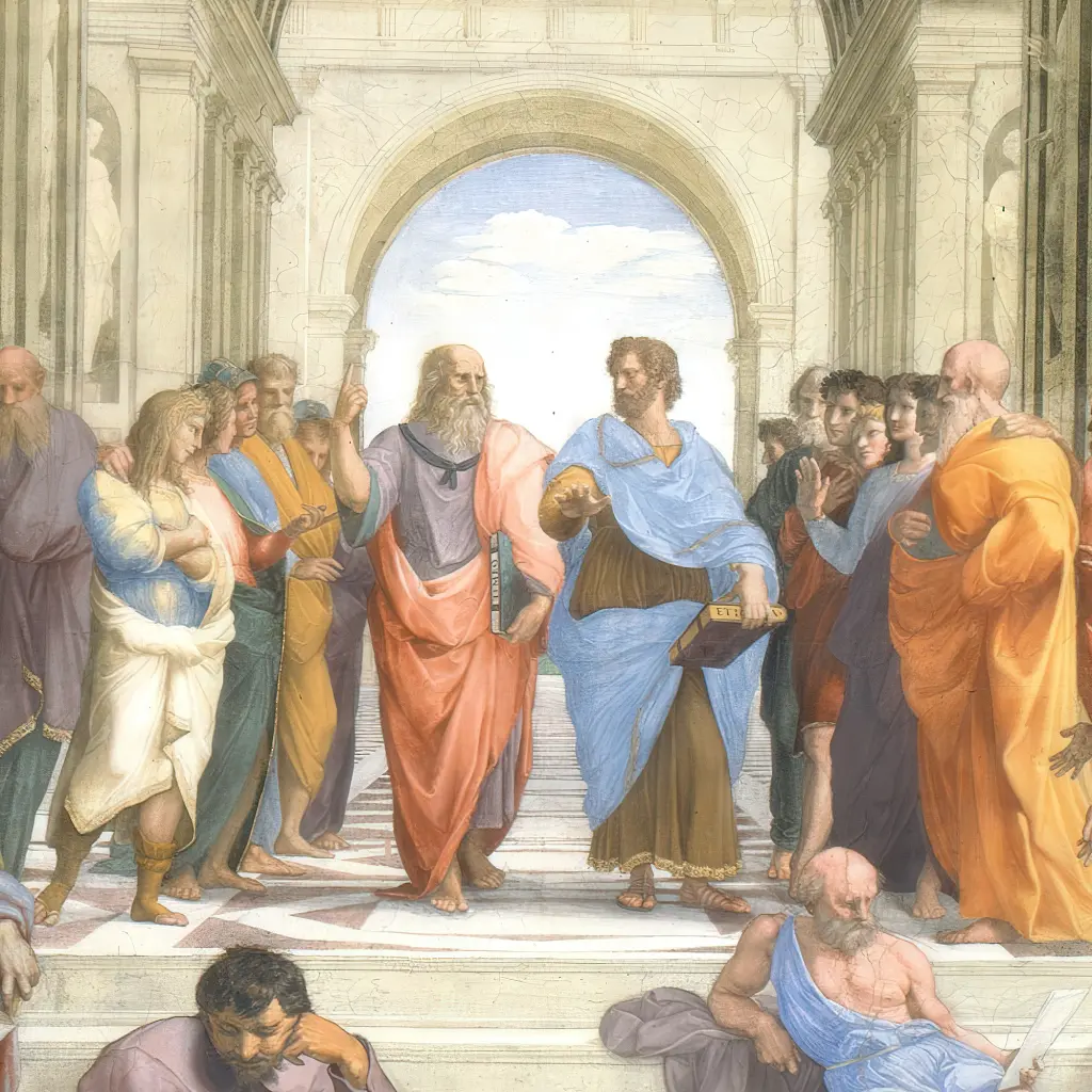Інтер'єрна картина Афінська школа, Рафаель, Raphael Santi, School of Athens, інтер'єрний декор, 40×60 см (id6956) - фото 5