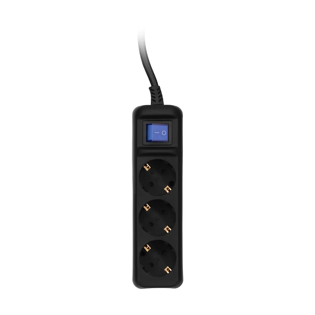 Подовжувач мережевий 3 розетки 3 метри 2E Power Extension 3 Type F 3m 16 A Black - фото 2
