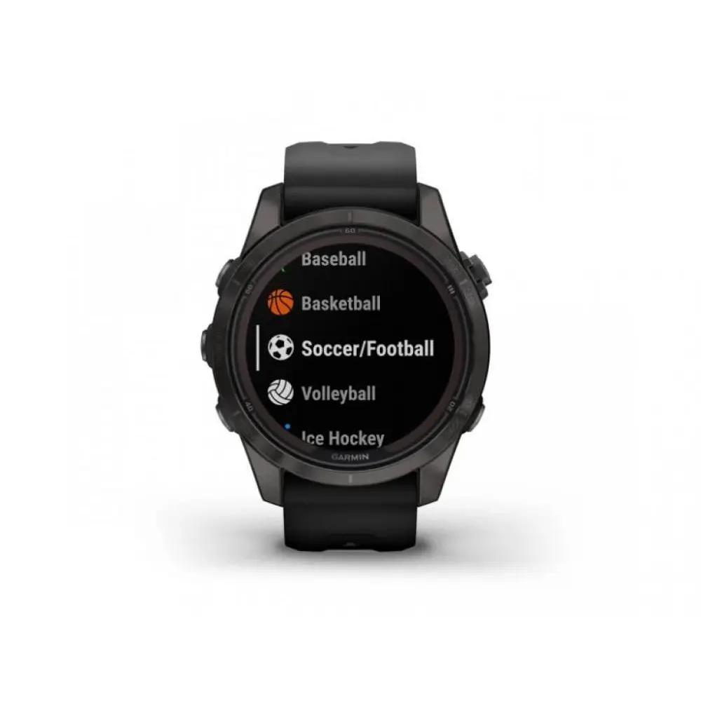 Смарт-годинник Garmin Fenix 7S Sapphire Solar Carbon G. DLC Tit. with Black Band (010-02776-10/11) - фото 10