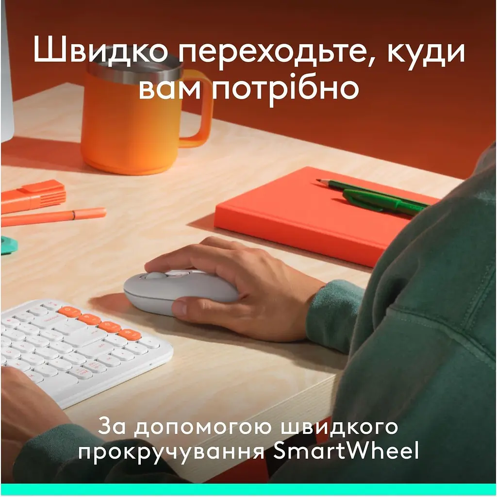 Комплект (Клавіатура та Миша) Logitech Pop Icon Combo (920-013141) Off-White - фото 5