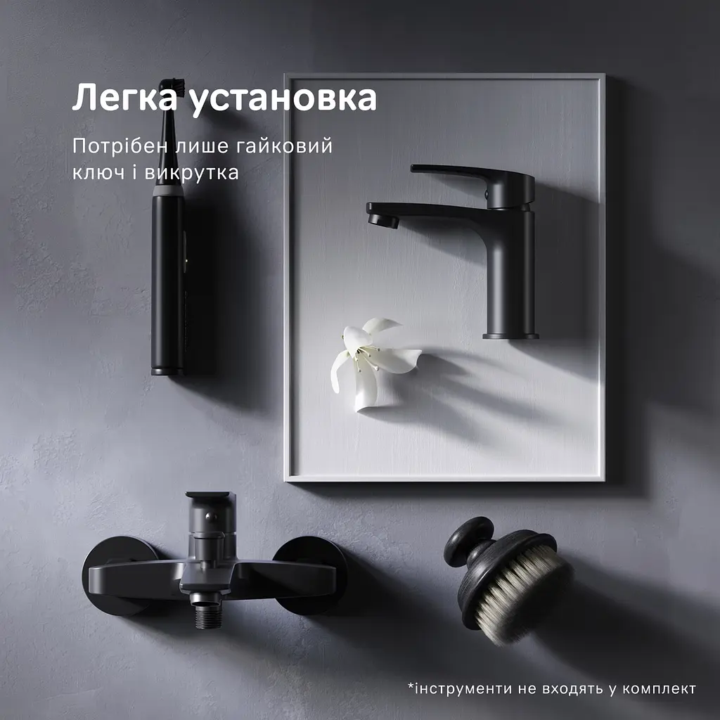 Змішувач для ванни та душу AM.PM Pride чорний F7C10022 - фото 7