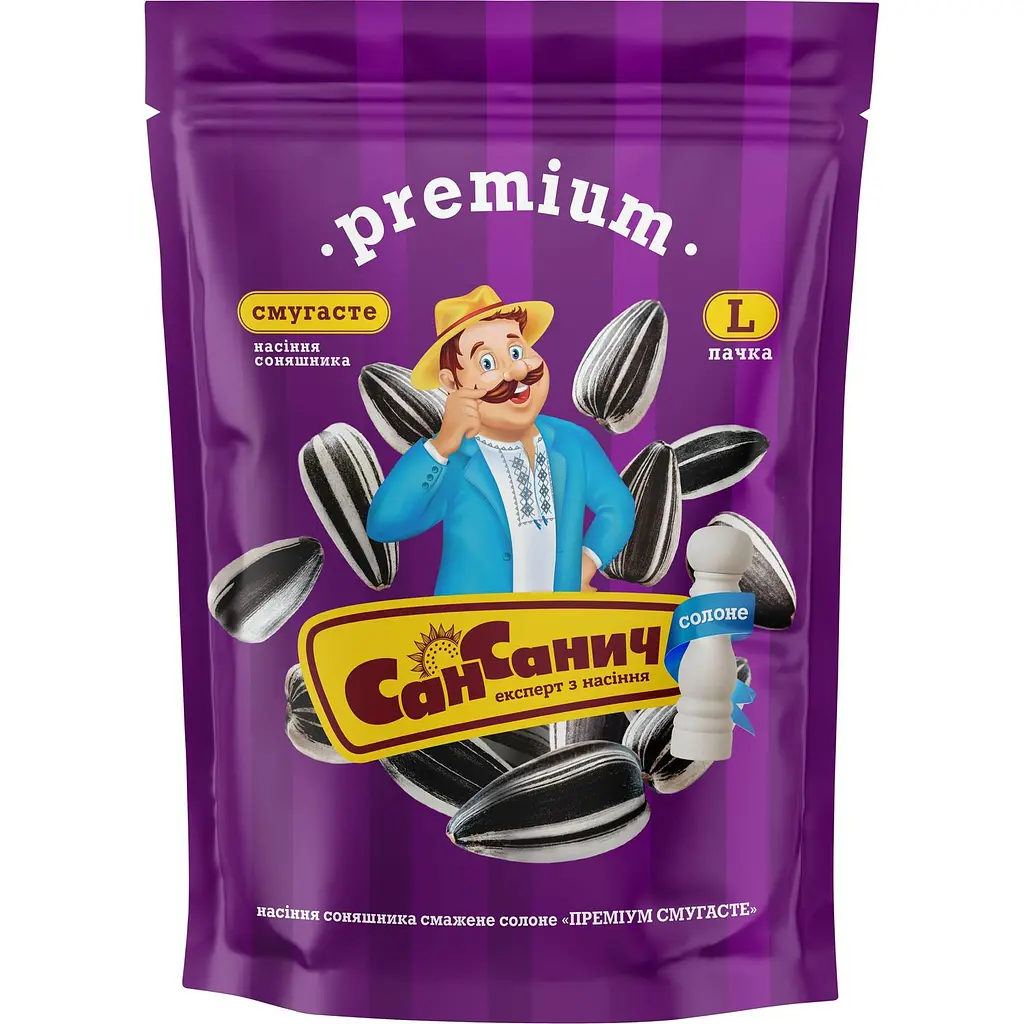 Насіння соняшника Сан Санич  Преміум смугасте смажене солоне 60 г - фото 2