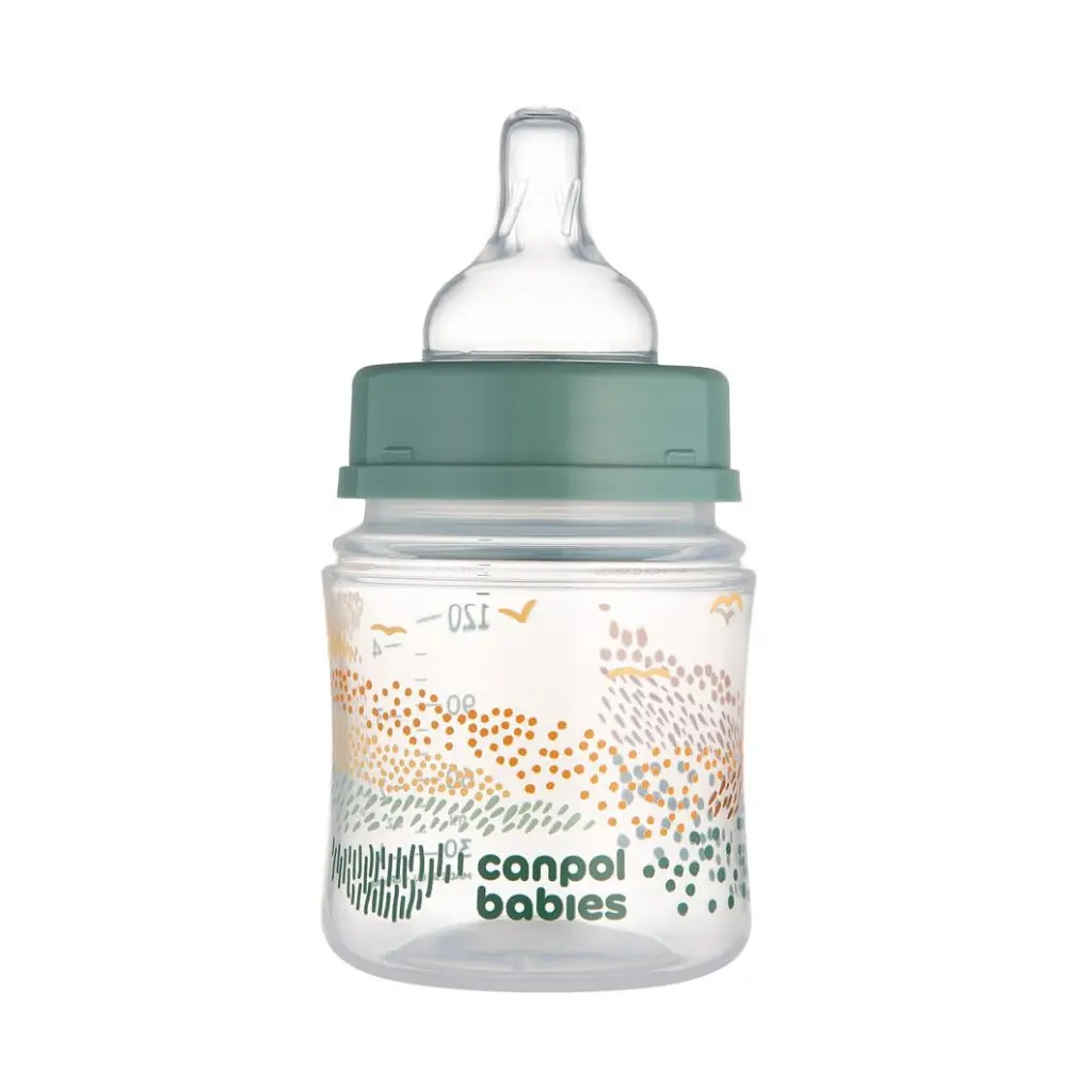 Пляшечка для годування Canpol babies Easystart MOUNTAINS антиколікова з широким отвором 120 мл зелена (35/242_gre) - фото 2
