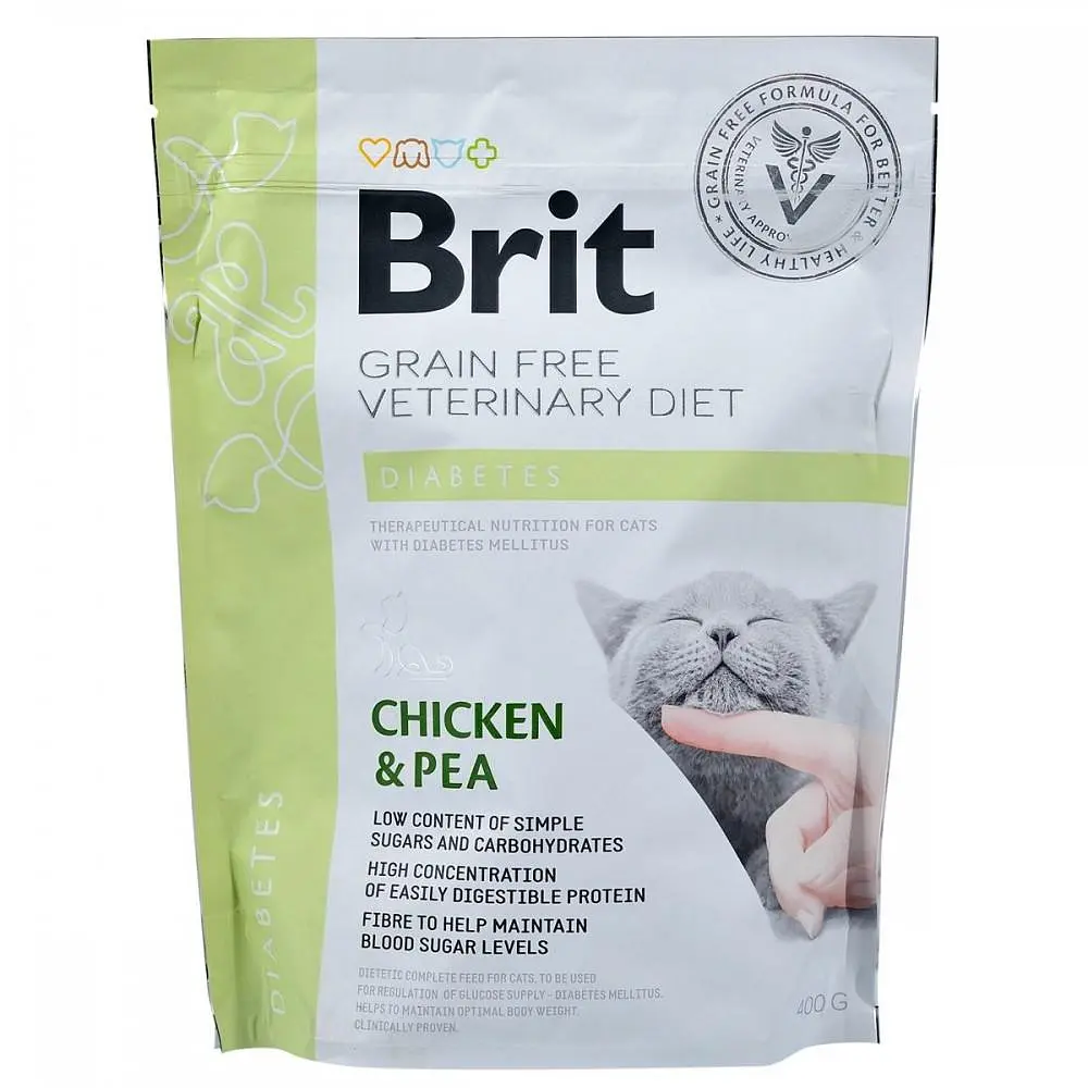 Сухий корм Brit GF Veterinary Diets Cat Diabets 0.4 кг лікувальний корм для котів (контроль за рівнем глюкози) - фото 3