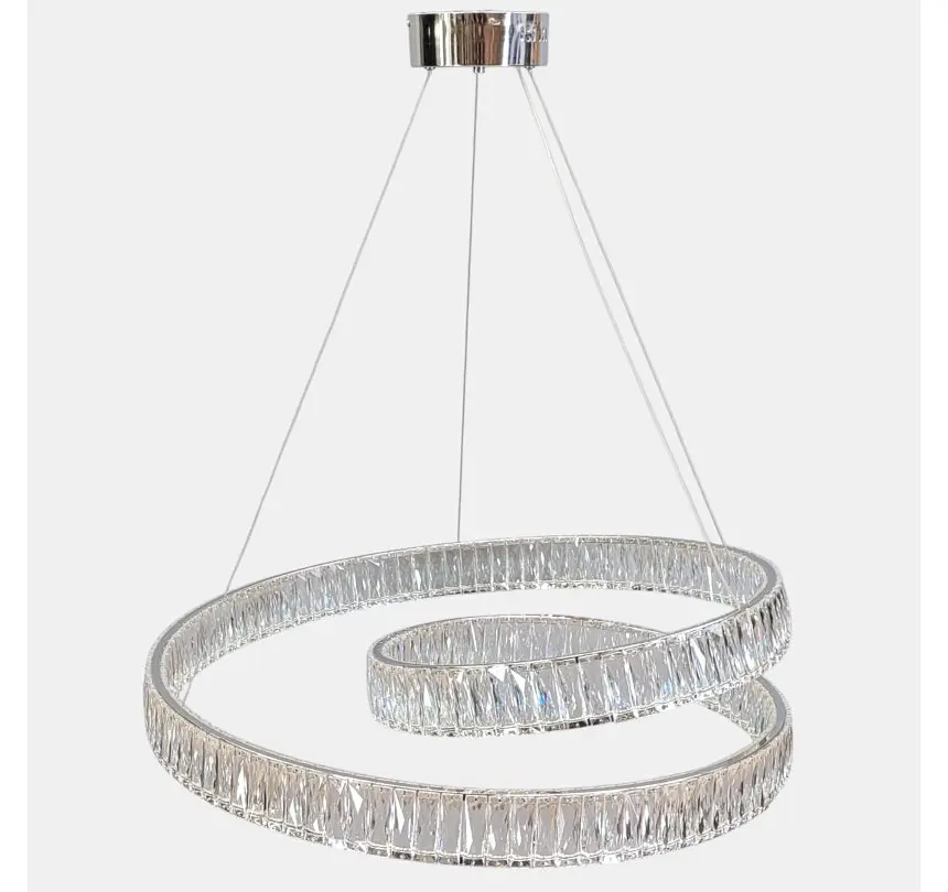 Підвісна кришталева LED-люстра Artlight 555-800CH з переплетеними кільцями, хром, 170 Вт, від 20-30 м² - фото 2