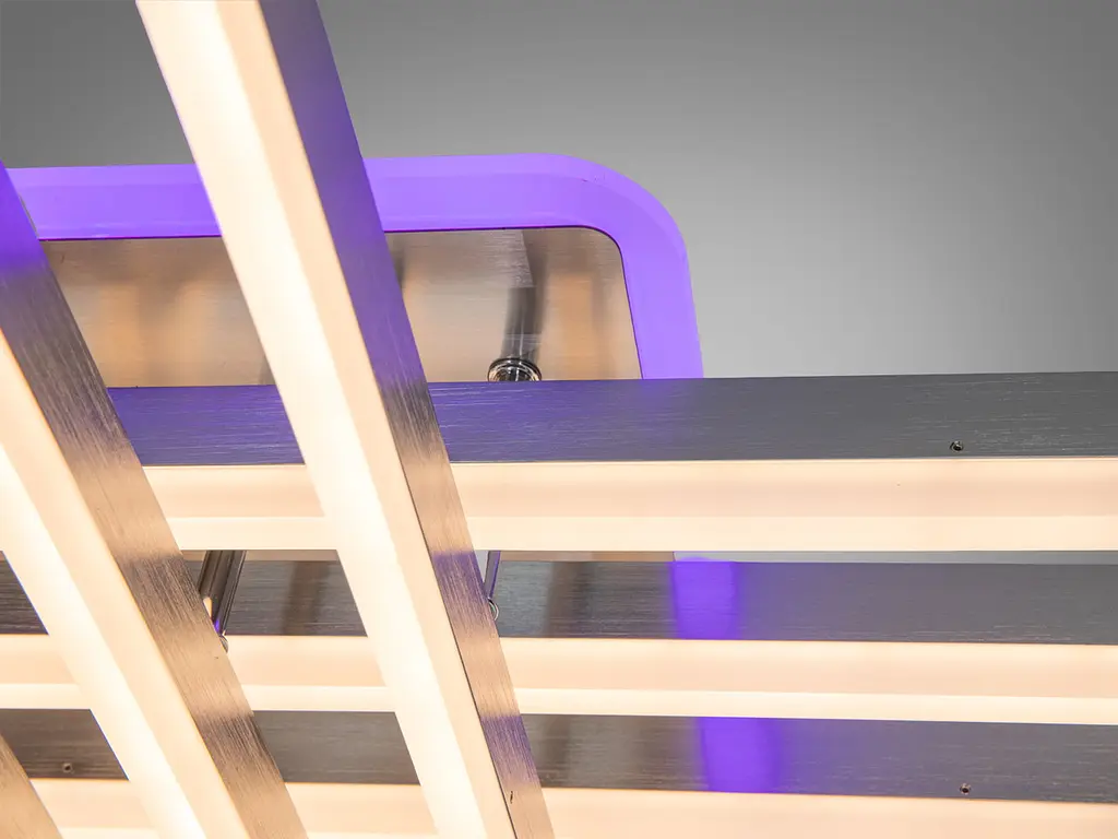 Стильна стельова LED люстра для кабінету Diasha 7012NEW HR хром 68 см 136W з пультом - фото 5