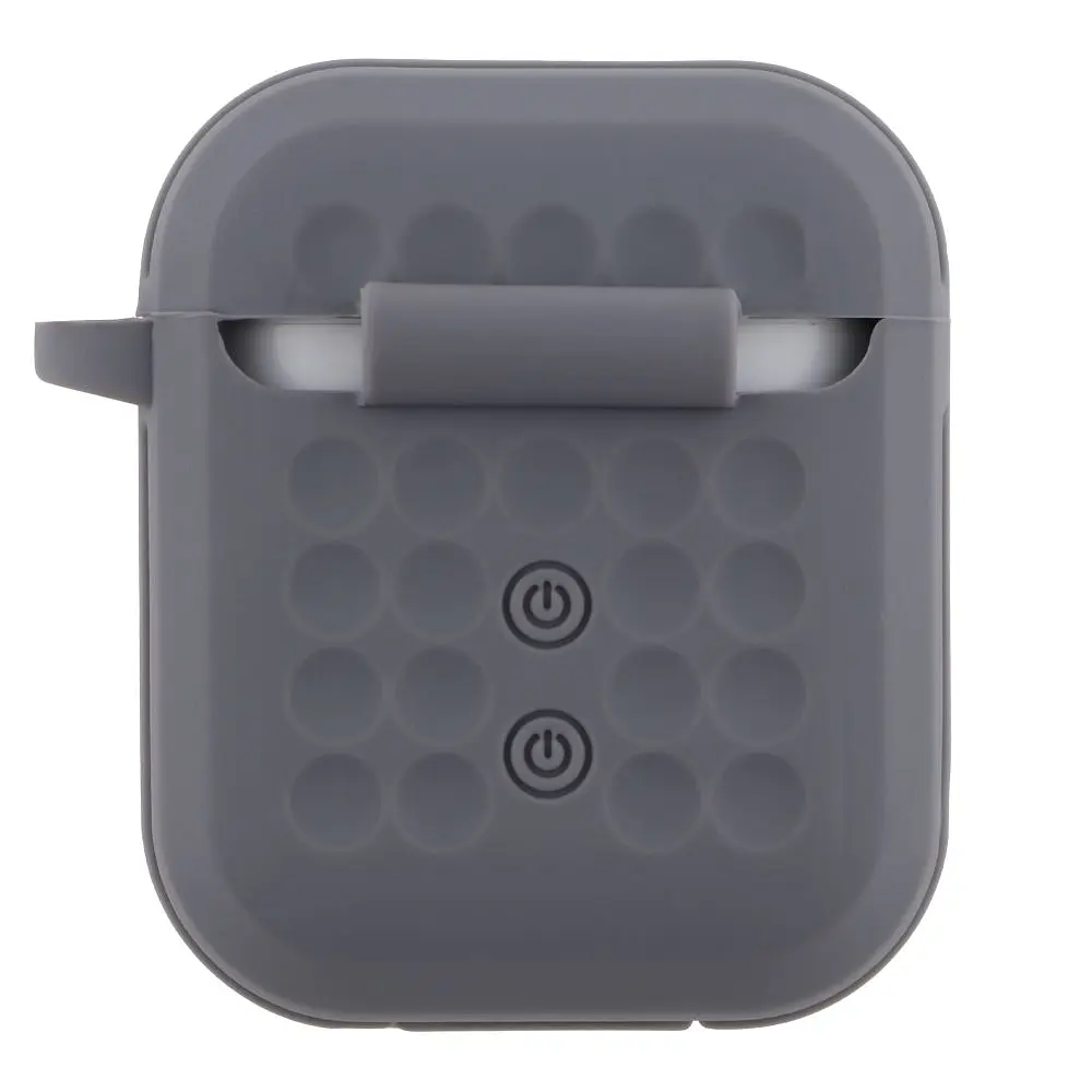 Футляр із карабіном Fashion Silicone Case Airpods 1/Airpods 2 Grey (35263_3345610) - фото 4